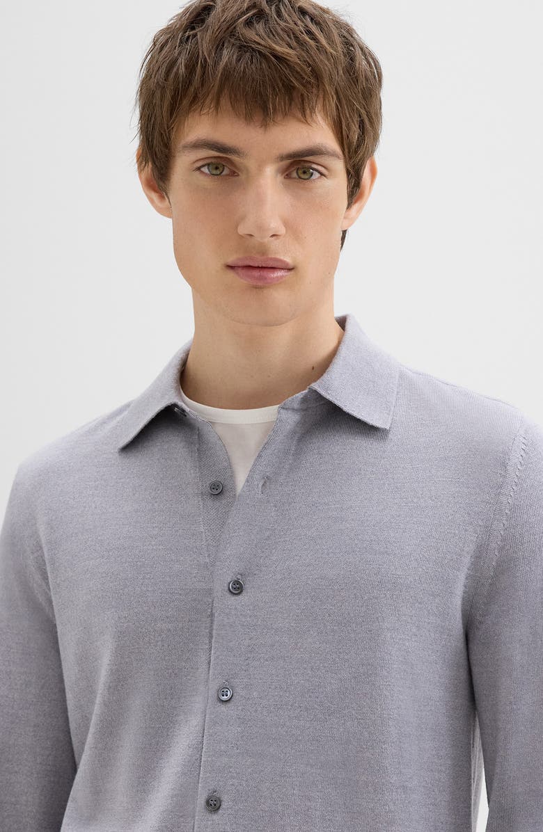Theory Lorean Merino Wool Blend Button-Up Shirt, Alternate, color, 