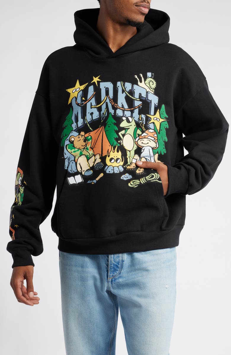 MARKET Back Country Buds Cotton Graphic Hoodie, Main, color, 