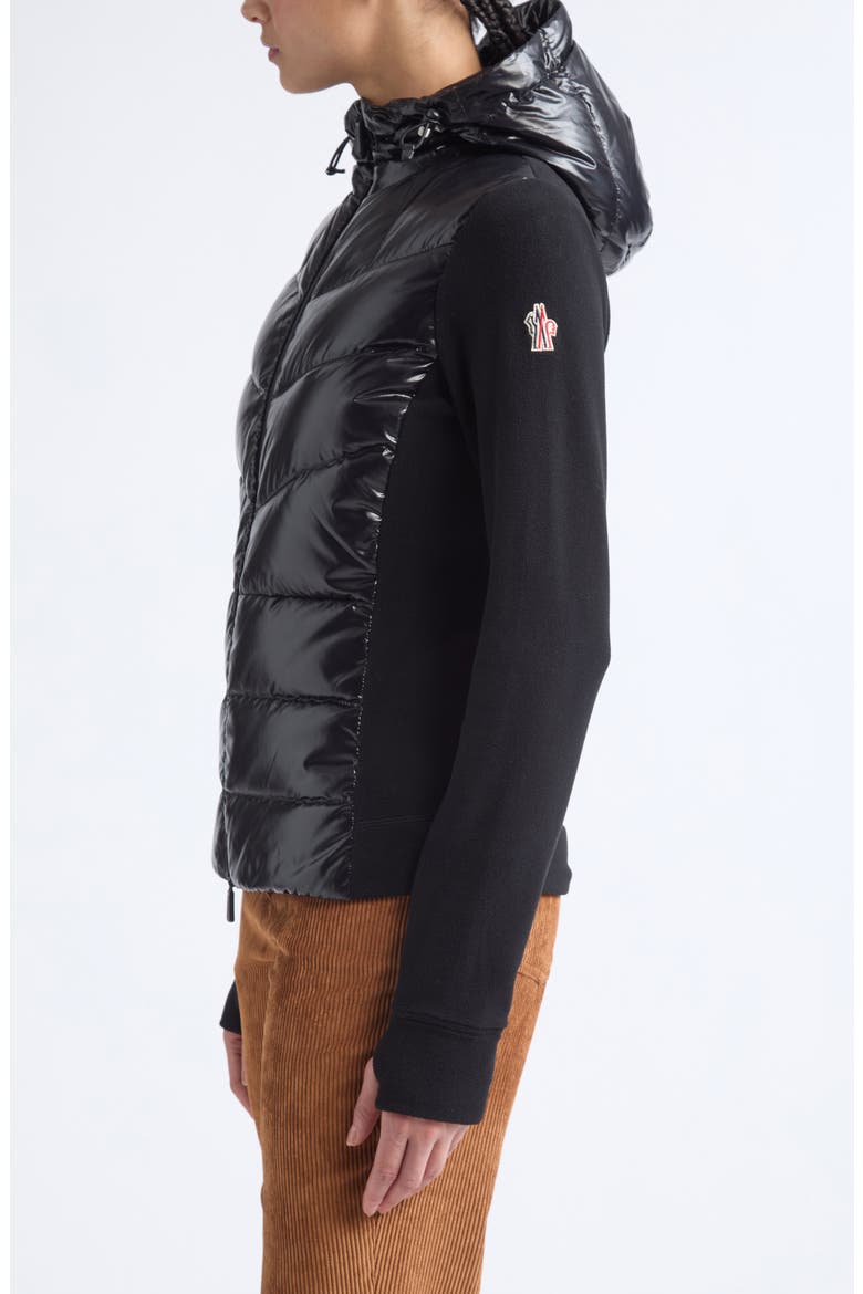 Mixed Media Down Jacket, Alternate, color, BLACK