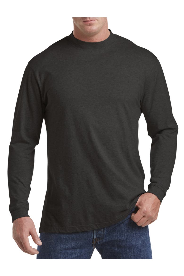 Big & Tall Moisture-Wicking Long-Sleeve Shirt, Main, color, GRANITHTHR