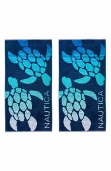 Nautica Set of 2 Cotton Blend Terry Beach Towels