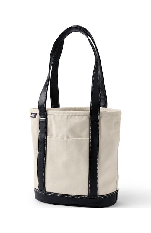 Lands' End Canvas and Faux Leather Tote Bag in Natural/black at Nordstrom