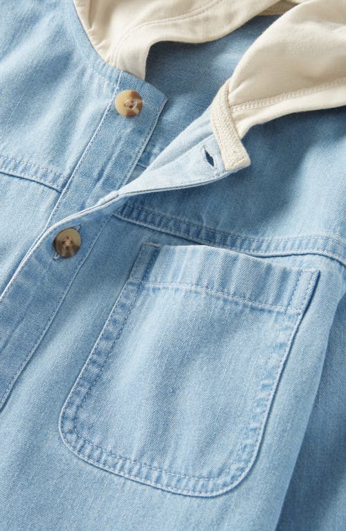 Tucker + Tate Kids' Hooded Button-up Chambray Shirt In Blue