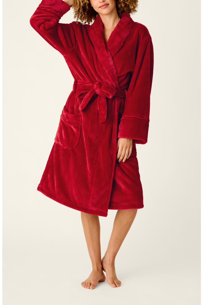 Luxe Plush Robe, Main, color, JESTER RED