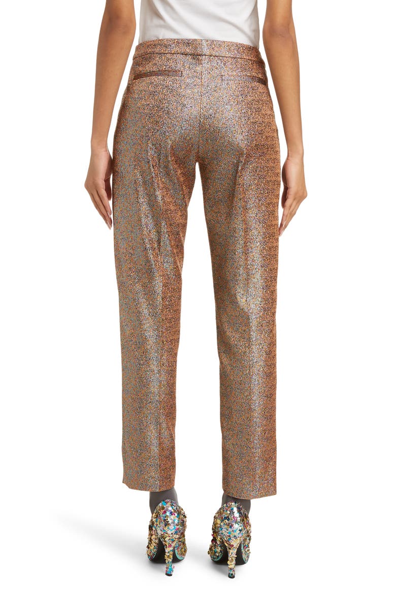Poumas Metallic Ankle Trousers, Alternate, color, CAM