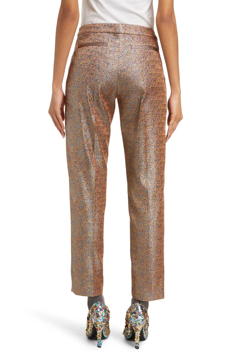 Dries Van Noten Poumas Metallic Ankle Trousers, Alternate, color, 