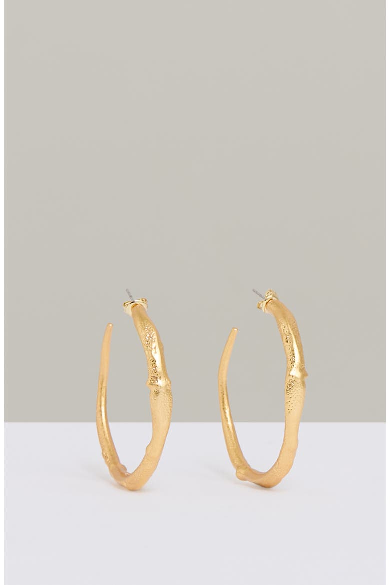 Molly Molten Hoop Earrings, Alternate, color, GOLD TONE