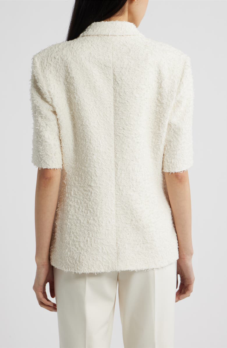 BOSS Jaleto Double Breasted Short Sleeve Tweed Blazer, Alternate, color, Soft Cream Eyelash Tweed