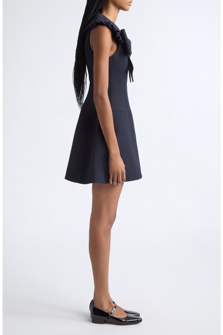 Big Bow Wool Minidress, Alternate, color, NAVY BLUE