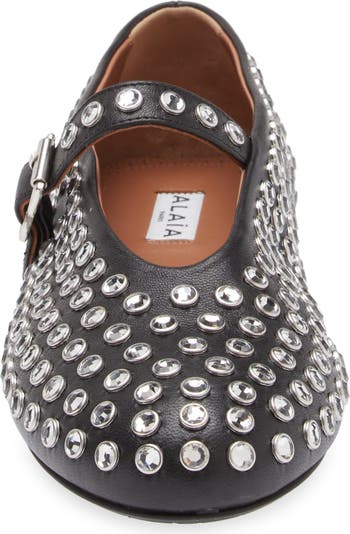 バレエシューズ Alaia Rhinestone ballet flats Black ALAÏA BLACK STRASS BALLET FLATS | ALAÏA