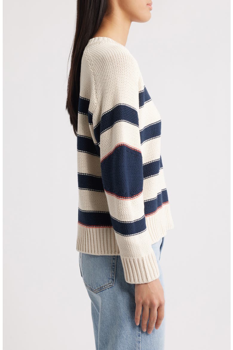Angle Stripe Sweater, Alternate, color, NATURAL/ NAVY