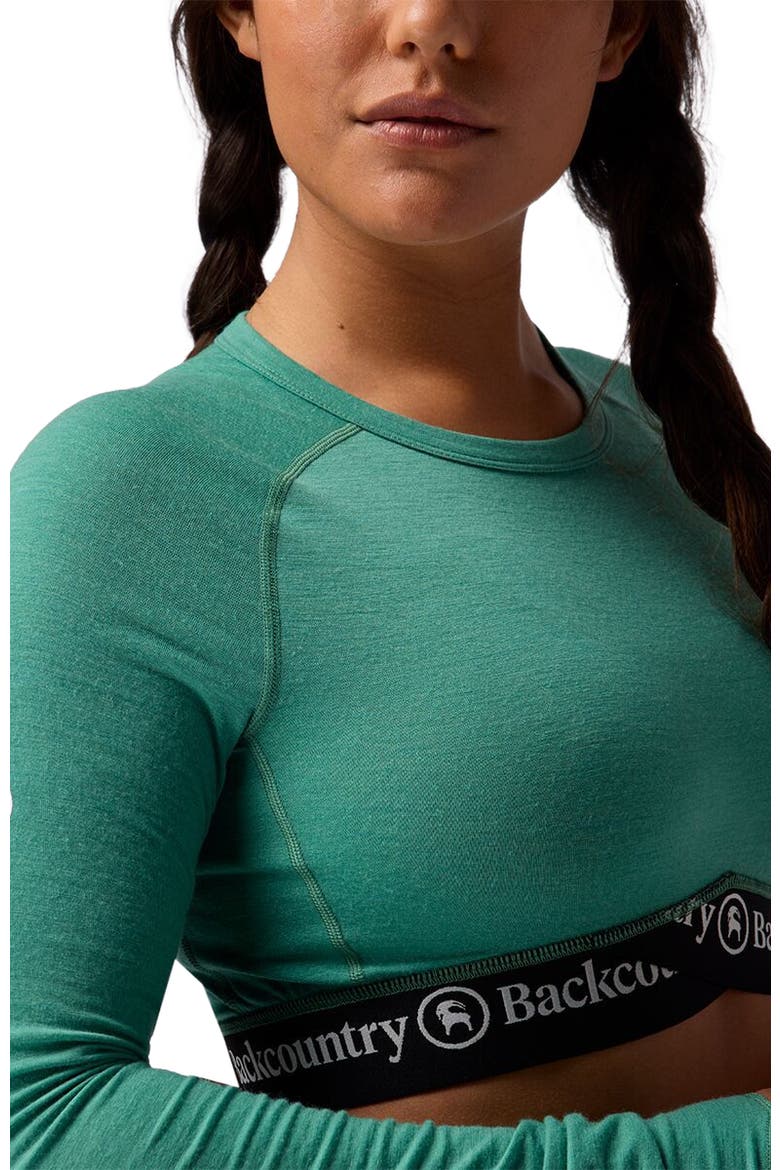 Cedars Rws Merino Lt-Wt Baselayer Crop Crew Top - Women's, Alternate, color, Gearhead Green