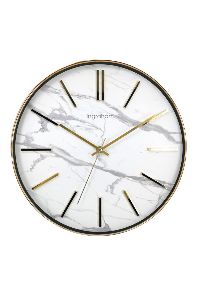 Analog Wall Clock, Main, color, GOLD/ WHITE