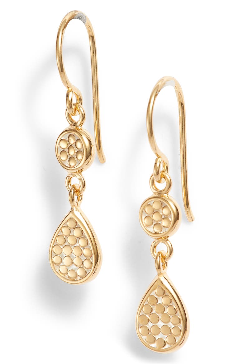 Double Drop Earrings, Main, color, GOLD