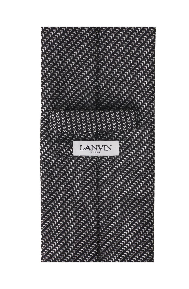 Lanvin Mini Chevron Silk Tie, Alternate, color, Black