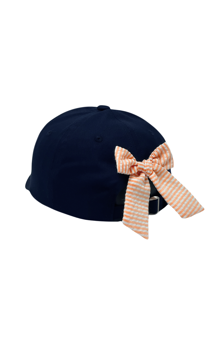 Bits & Bows Auburn Tigers Aubie Bow Baseball Hat, Alternate, color, Navy Blue
