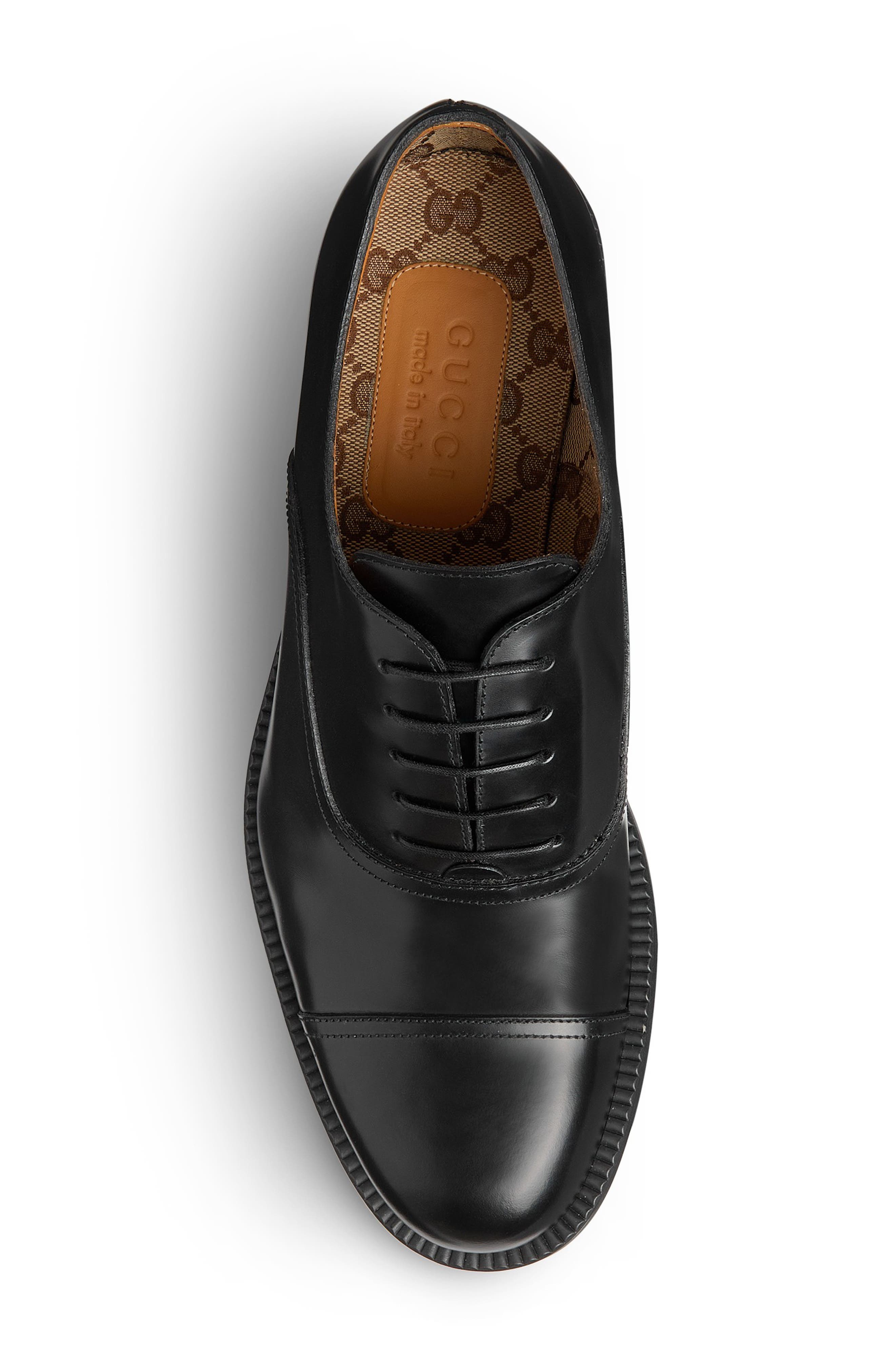 Gucci Tempe Cap Toe Oxford, Alternate, color, Black