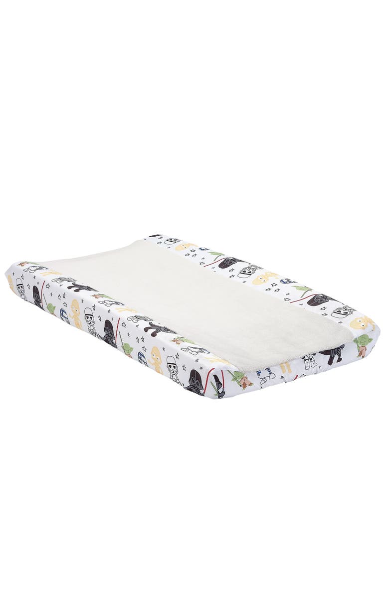 Lambs & Ivy Star Wars Classic Changing Pad Cover, Main, color, White