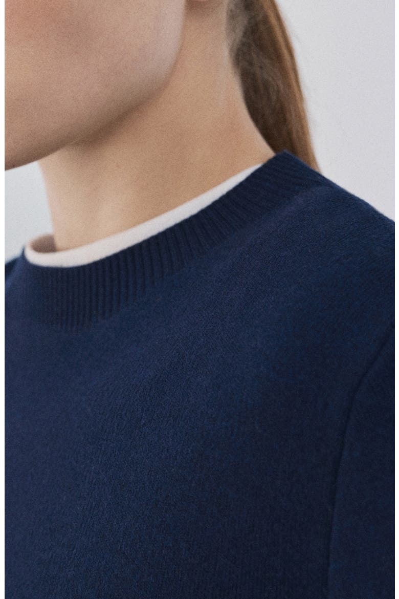 Fine Knit Crewneck Sweater, Alternate, color, DARK NAVY