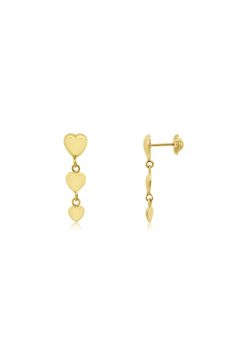 The Lovery Fine Jewelry Gold Heart Dangle Screw Back Earrings, Main, color, Gold