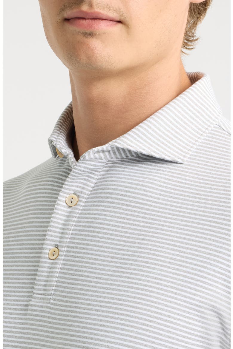 Lyons Stripe Summer Comfort Long Sleeve Performance Jersey Polo, Alternate, color, GALE GREY