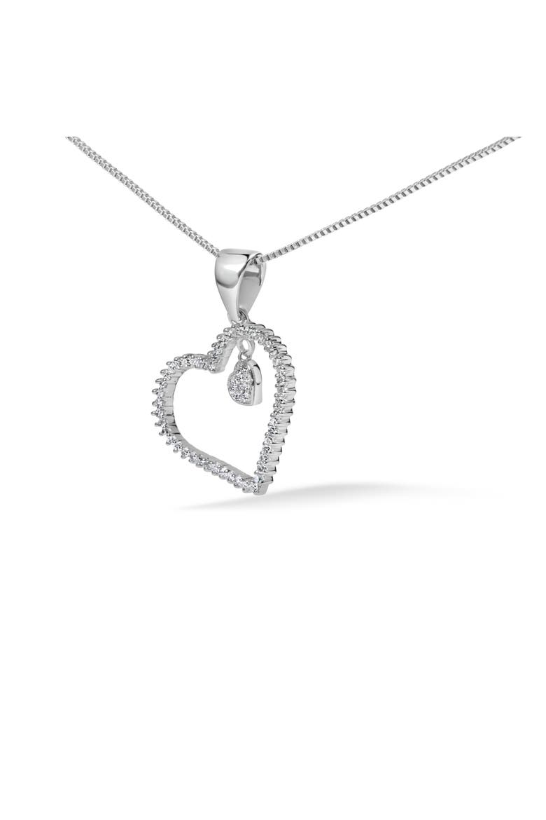 925 Sterling Silver 1/3ct TDW Diamond Heart Pendant Necklace, Alternate, color, Silver