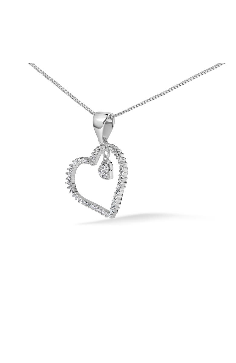 Haus of Brilliance 925 Sterling Silver 1/3ct TDW Diamond Heart Pendant Necklace, Alternate, color, Silver