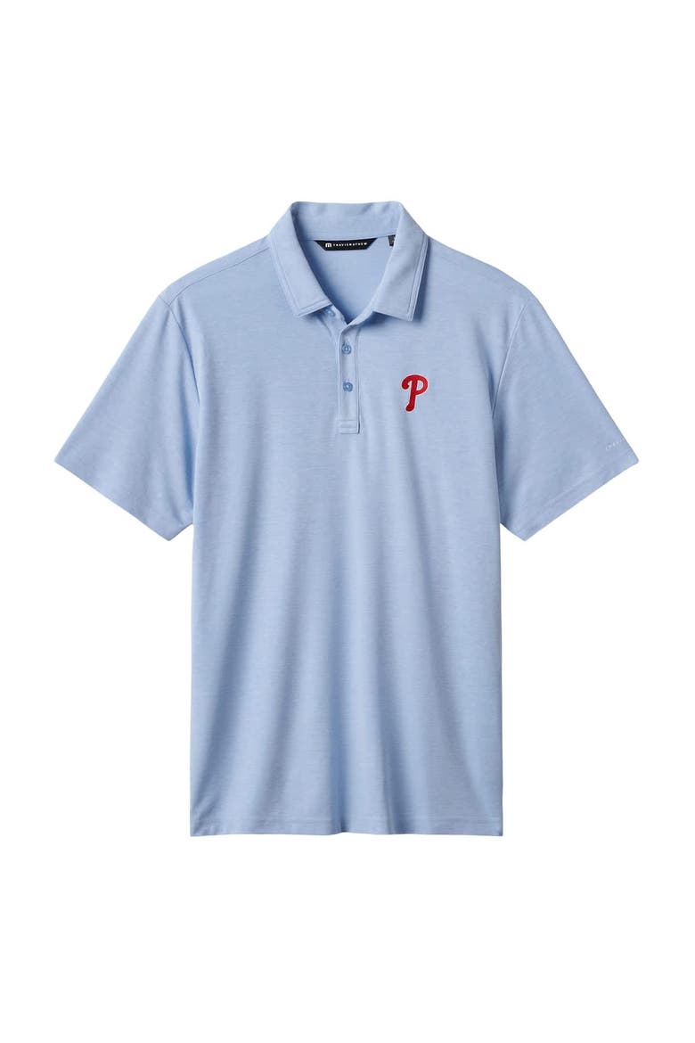 Men's TravisMathew Light Blue Philadelphia Phillies Playoff Pitch Tri-Blend Polo, Alternate, color, Light Blue