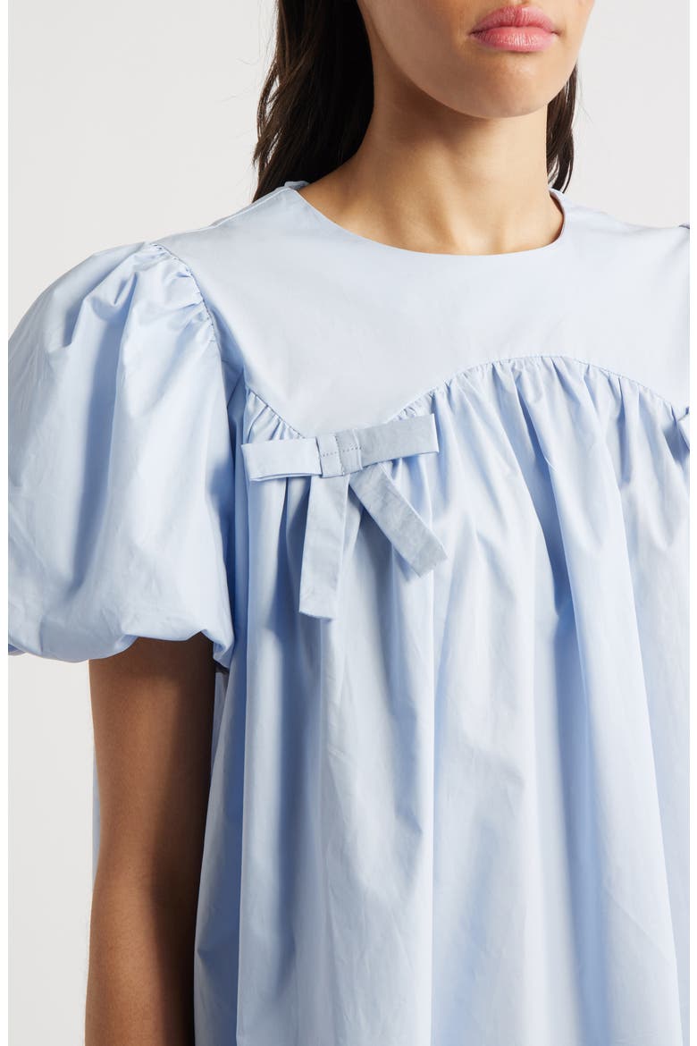 Arnell Bow Babydoll Dress, Alternate, color, BLUE