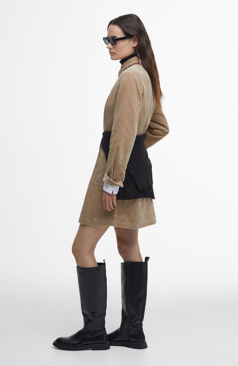 Barbour Tessa Long Sleeve Corduroy Minidress, Alternate, color, Dark Camel
