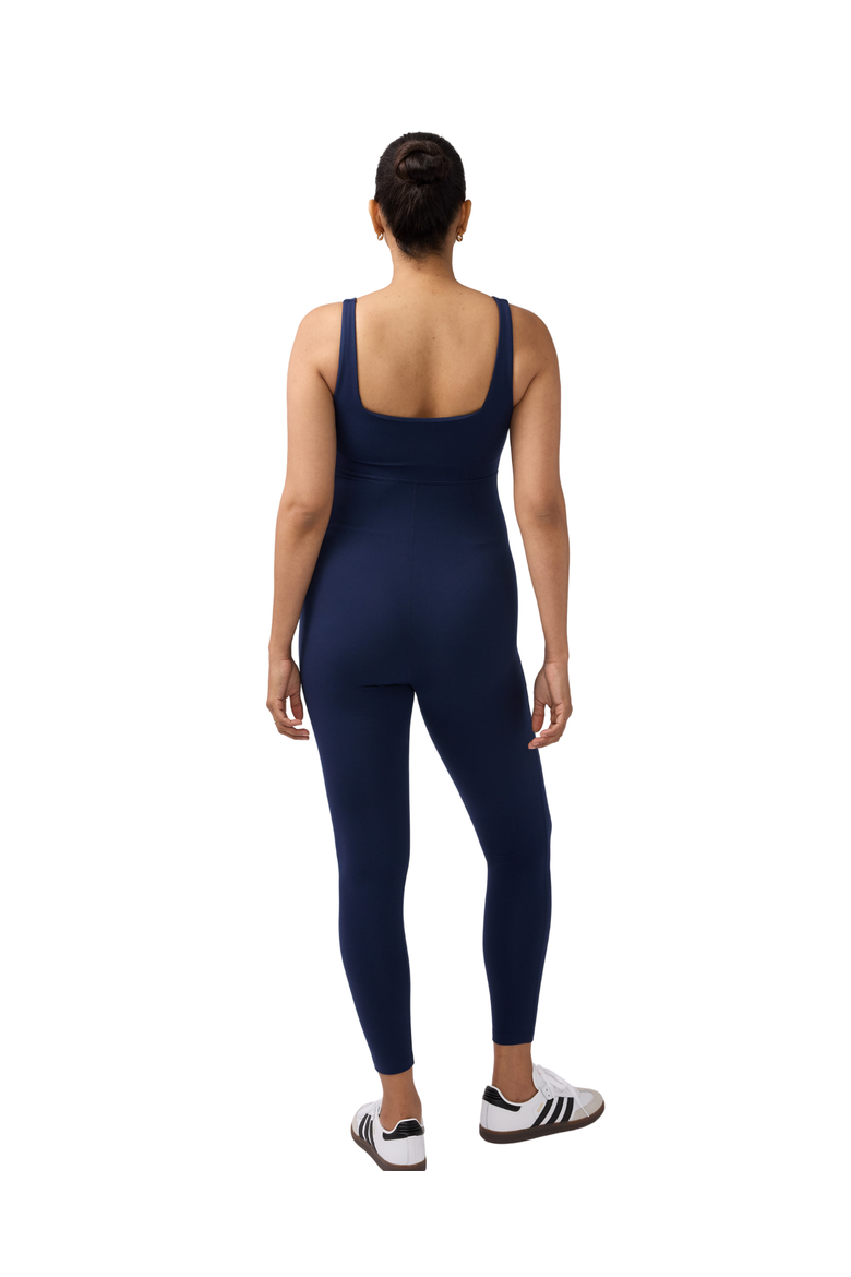 Sleeveless Long Knit Maternity Nursing Unitard, Alternate, color, Navy