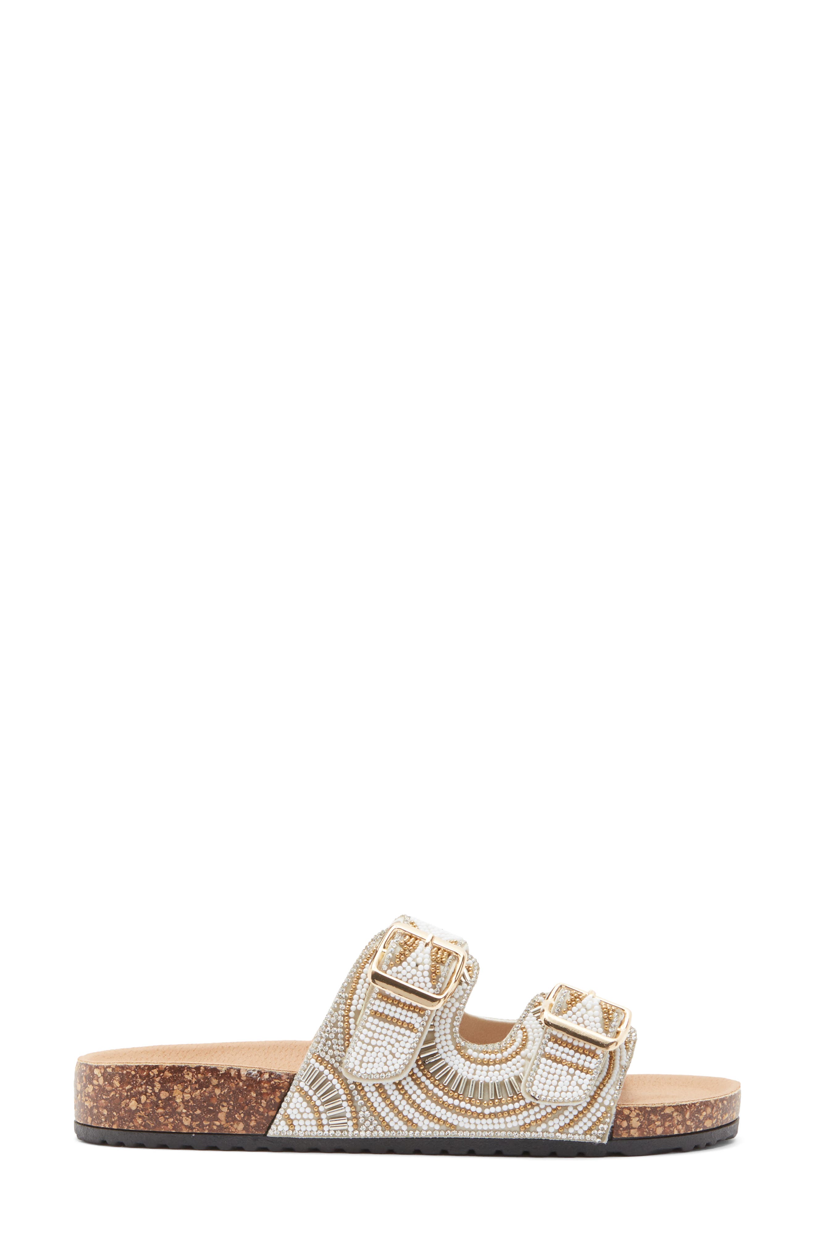 TOP MODA Spring Slide Sandal, Alternate, color, Gold Bead