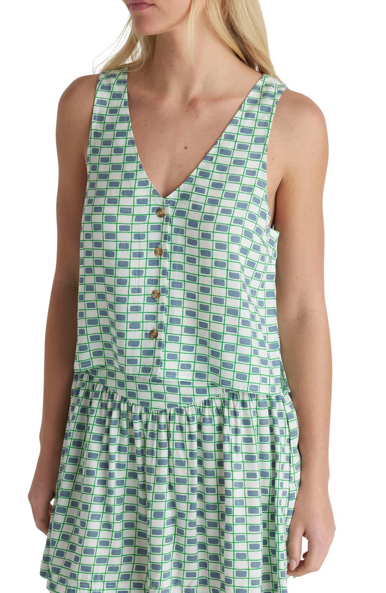 Hurley Venice Print Sleeveless Button-Front Top, Alternate, color, Windward Blue