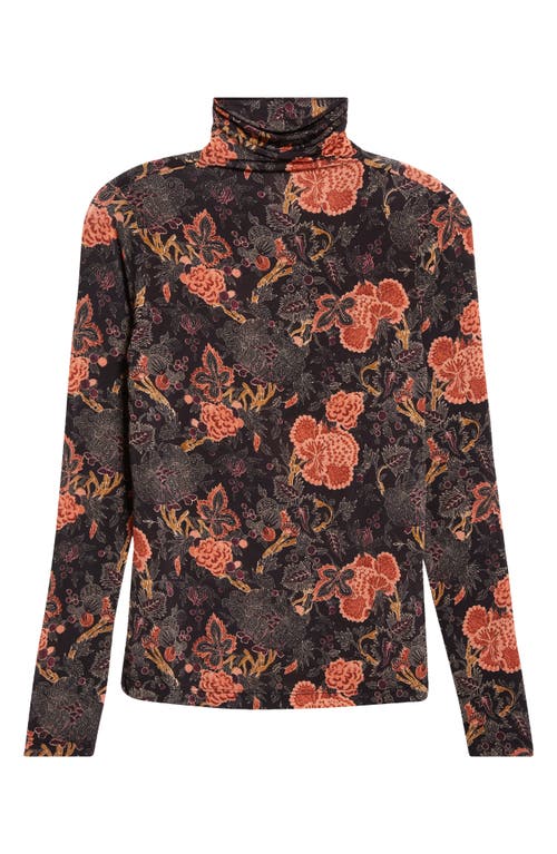 Ulla Johnson Aurelia Jersey Long Sleeve Turtleneck Top Night Lily In Gray