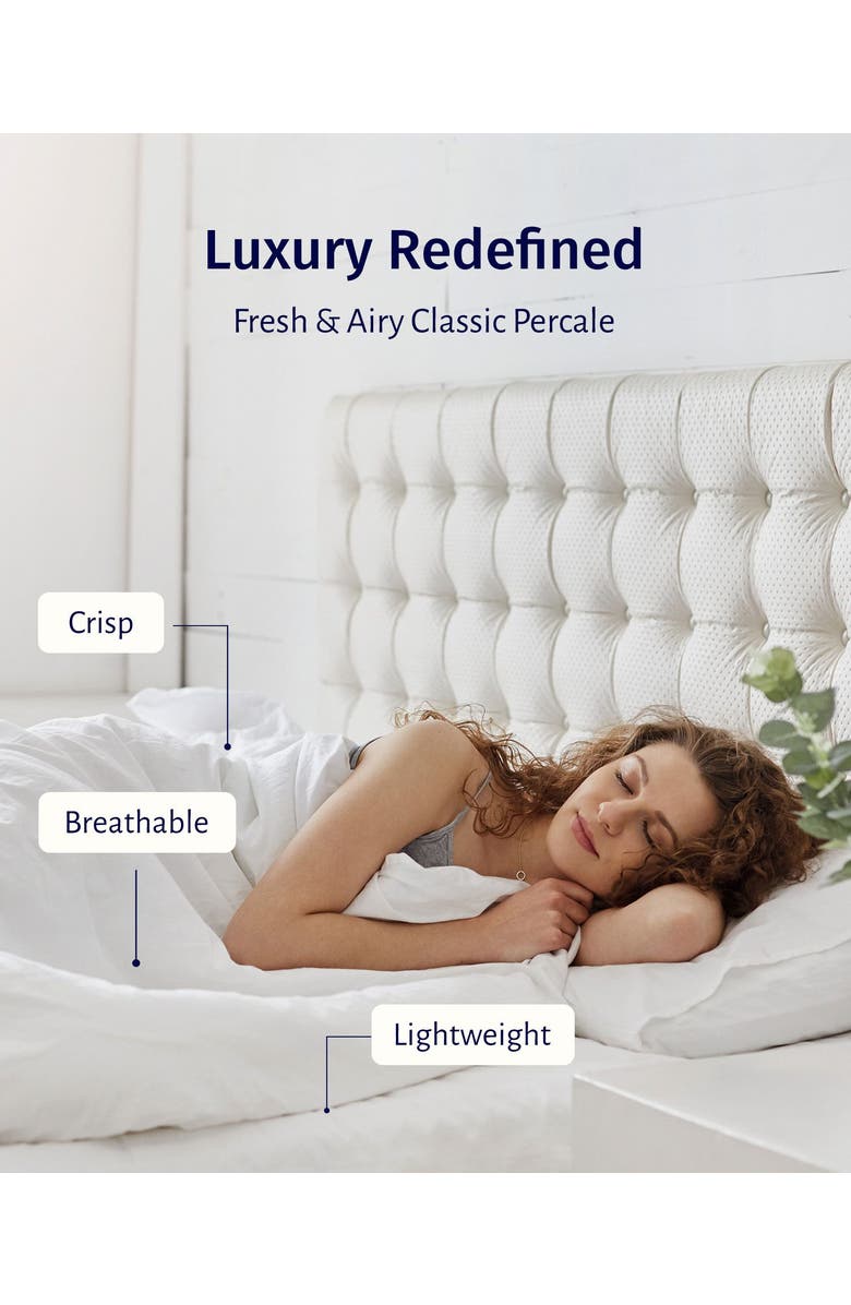 CALIFORNIA DESIGN DEN Signature Comfort 100% Egyptian Cotton Cool Percale Sheet Set, Alternate, color, Sage Mist - Grey Tone