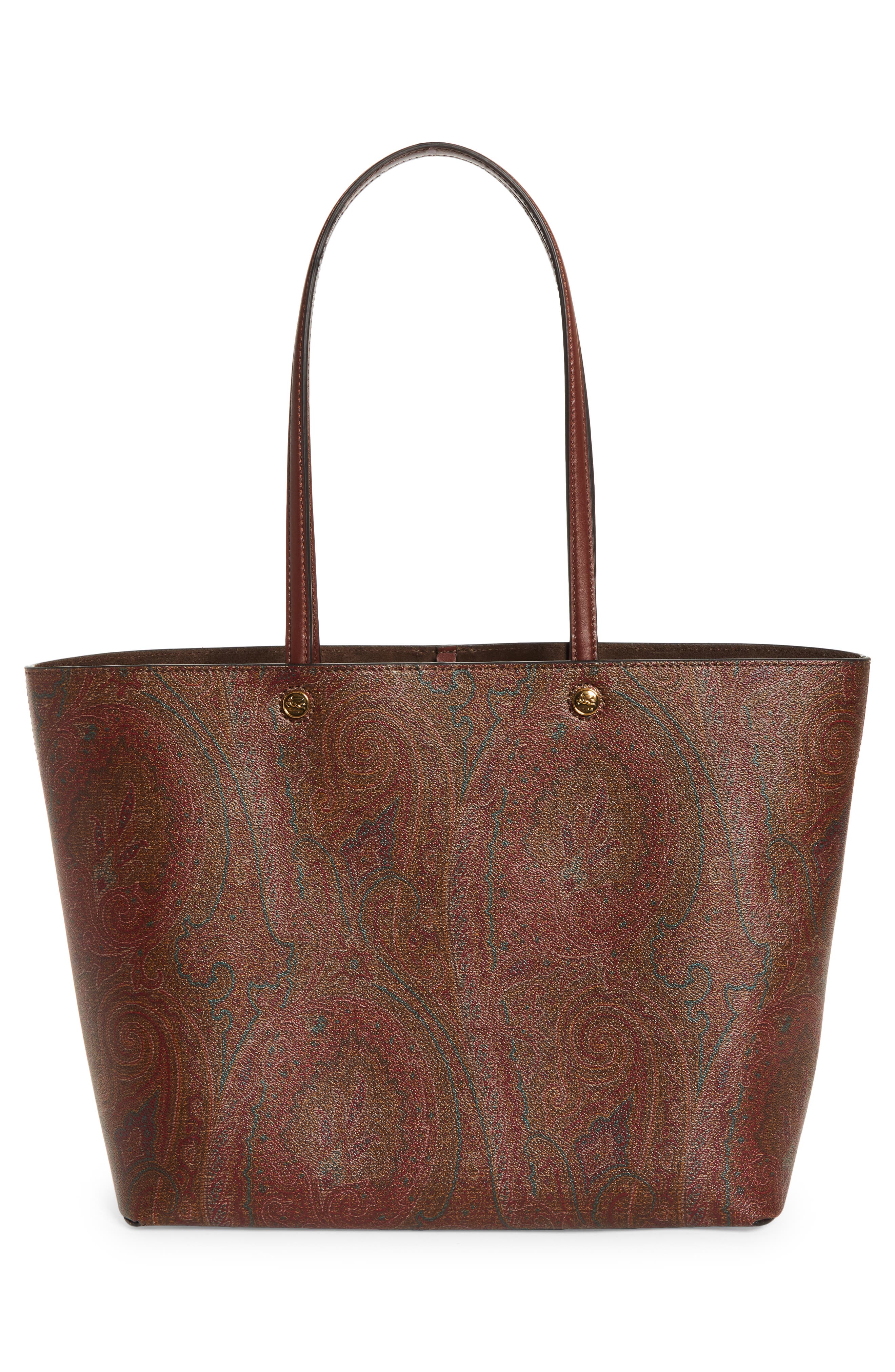 Etro Large Paisley Essential Shopper, Alternate, color, Brown