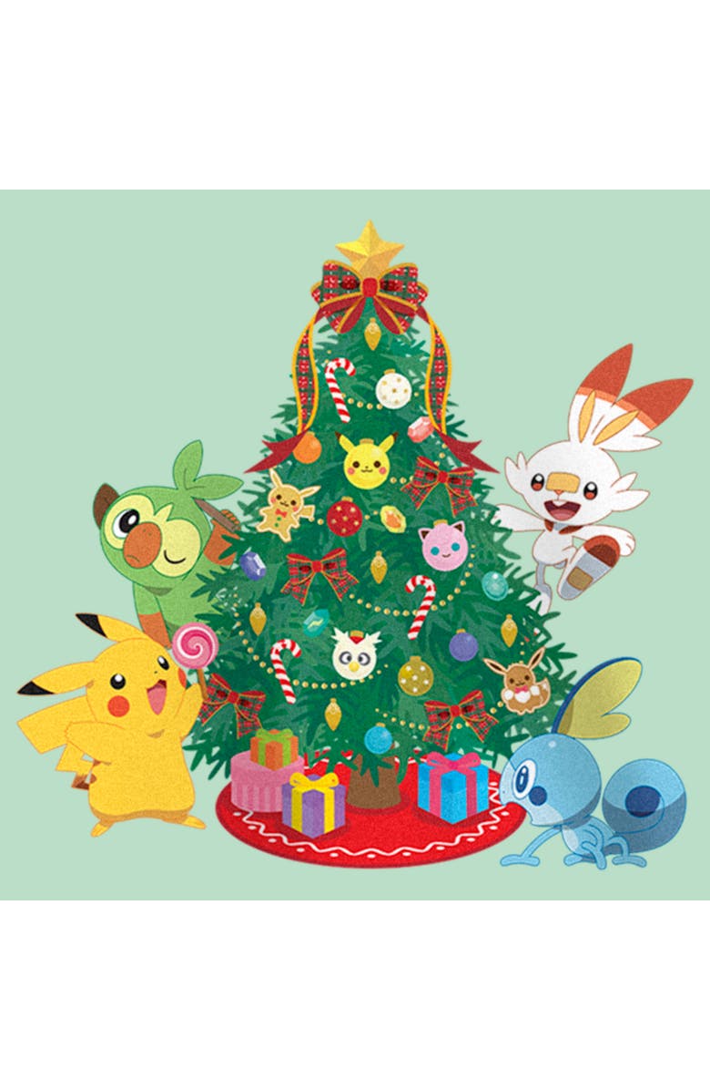 POKEMON Girl's Pokemon Christmas Tree Friends  Graphic T-Shirt, Alternate, color, Mint