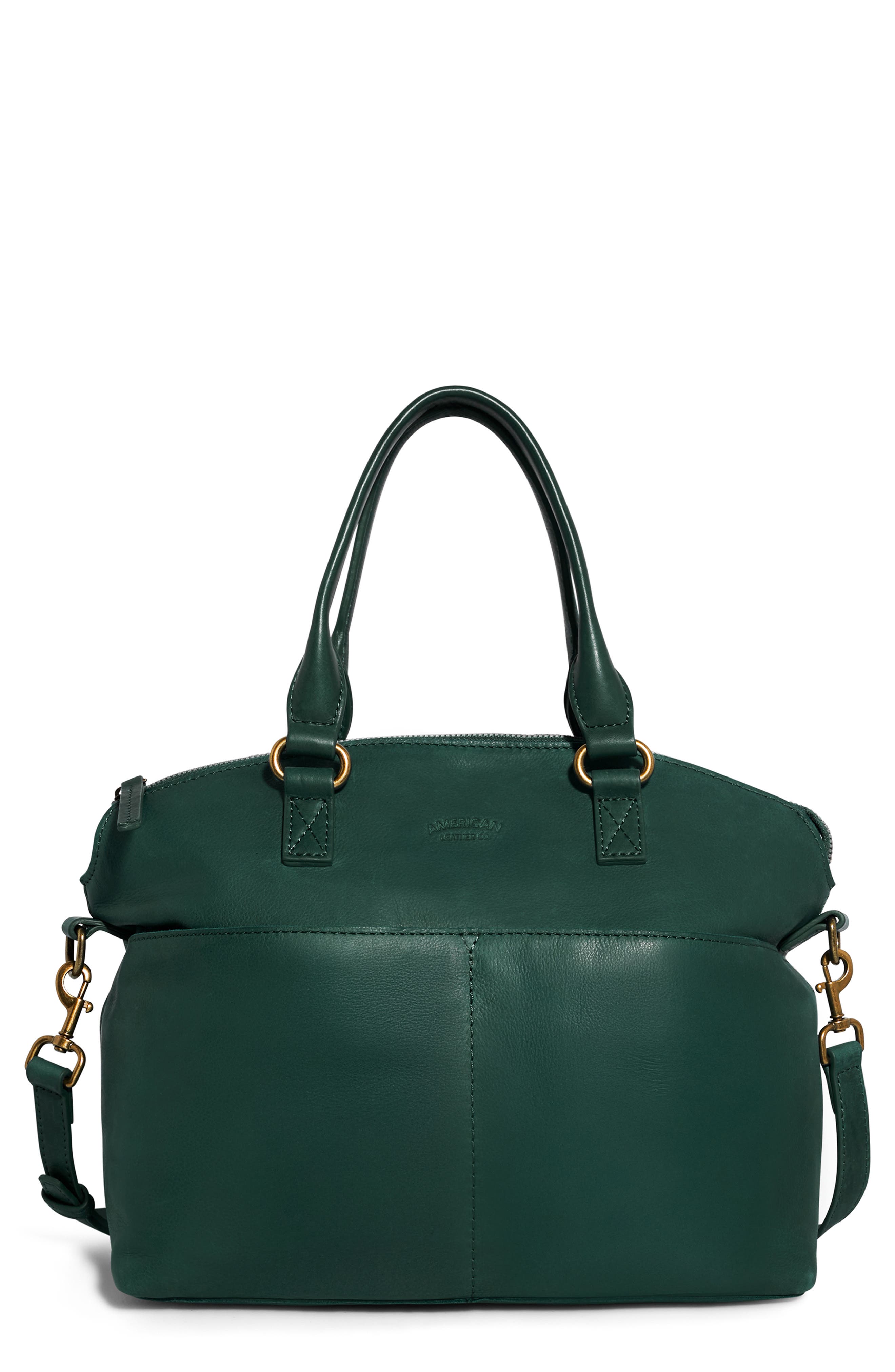 American Leather Co. Carrie Dome Satchel In Hunter Green