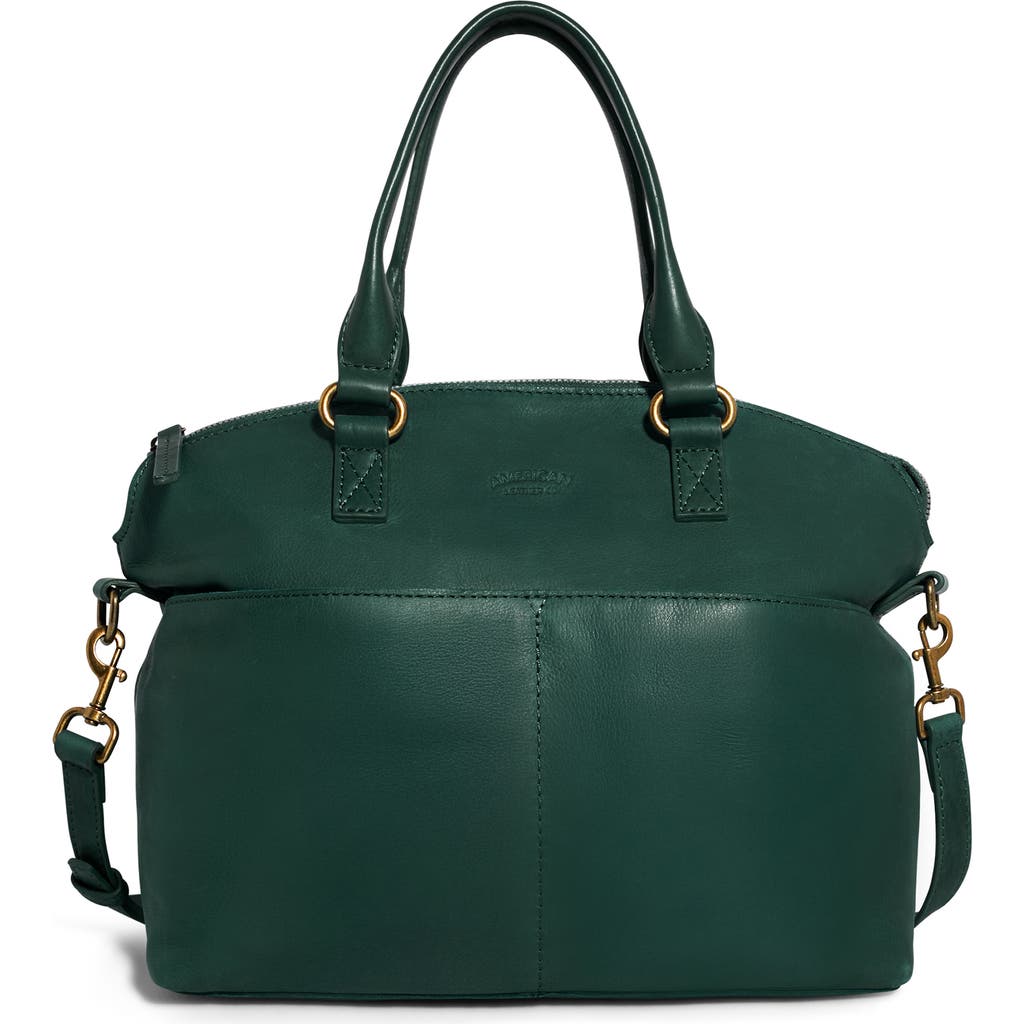American Leather Co. Carrie Dome Satchel In Hunter Green