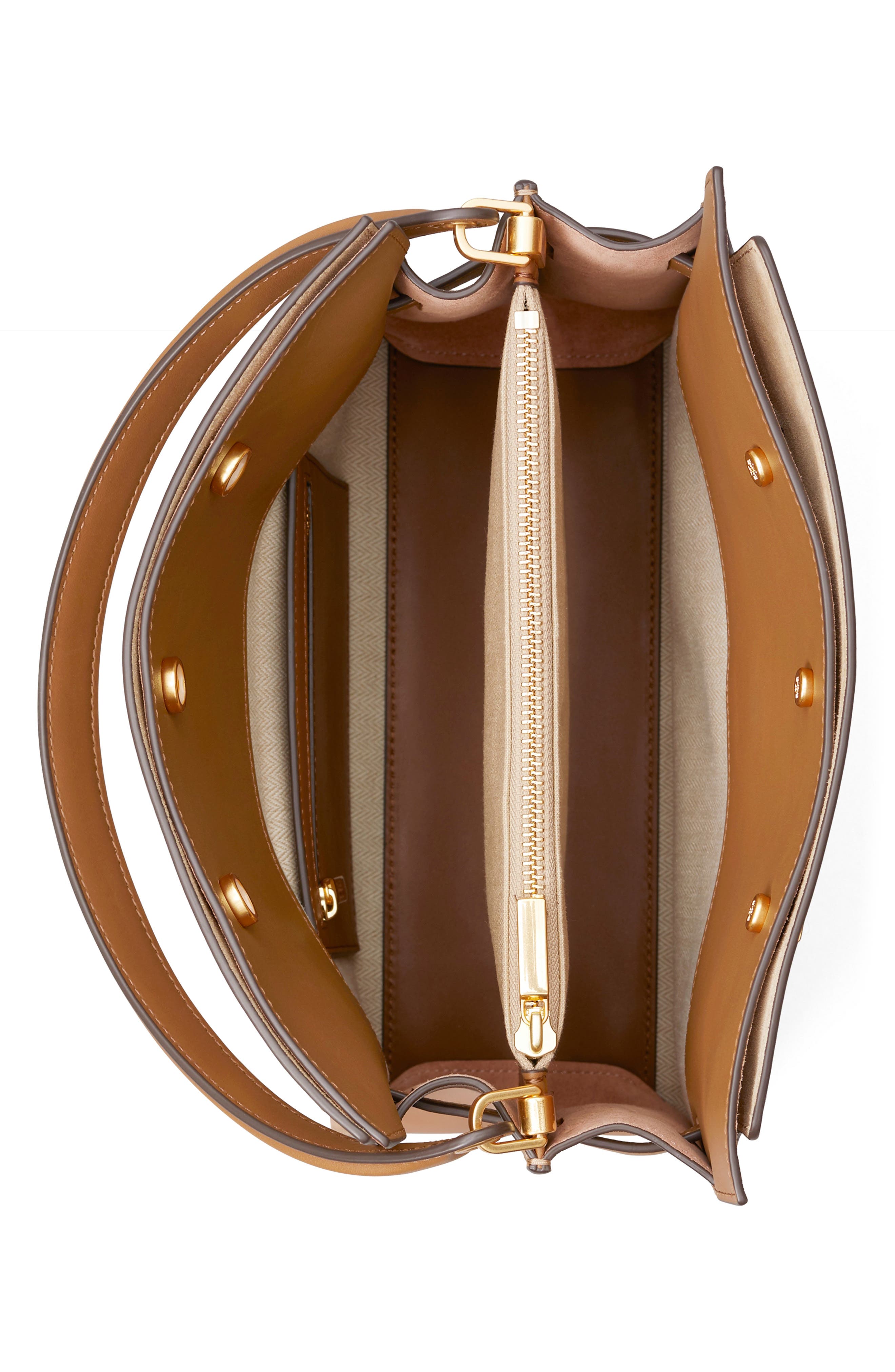 Tory Burch Lee Radziwill Small Leather Double Bag, Alternate, color, 