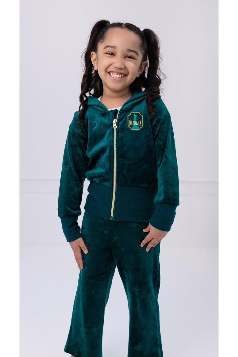 Velour 2-Piece Hoodie and Pants Set, Alternate, color, Elphaba Green