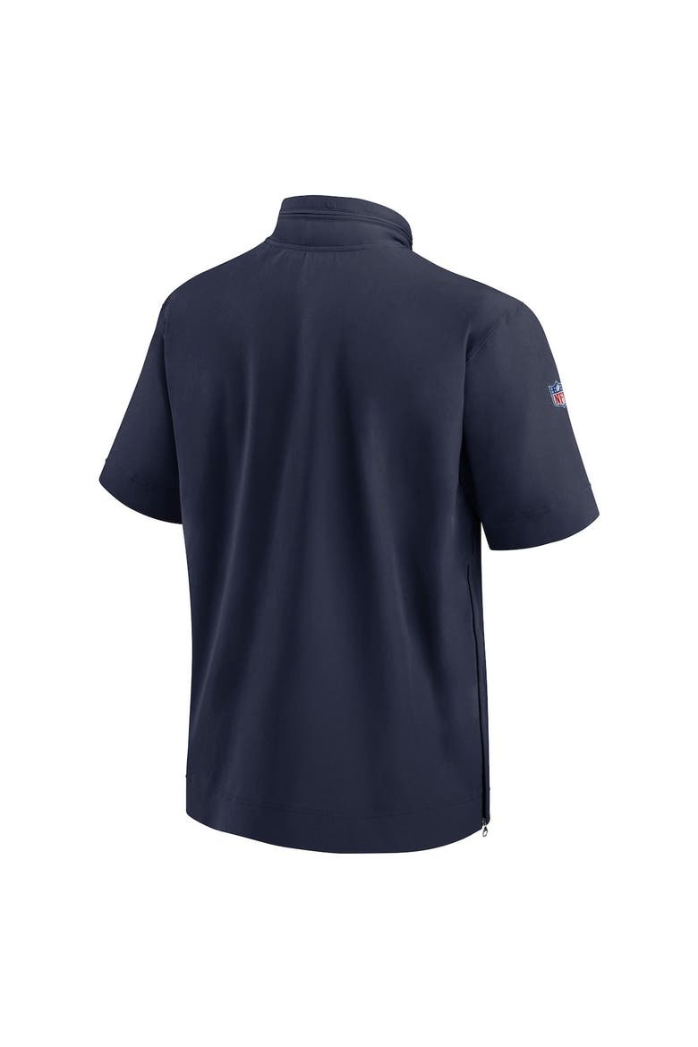 Men's Nike  Navy Denver Broncos Sideline Coach Short Sleeve Hoodie Quarter-Zip Jacket, Alternate, color, Navy