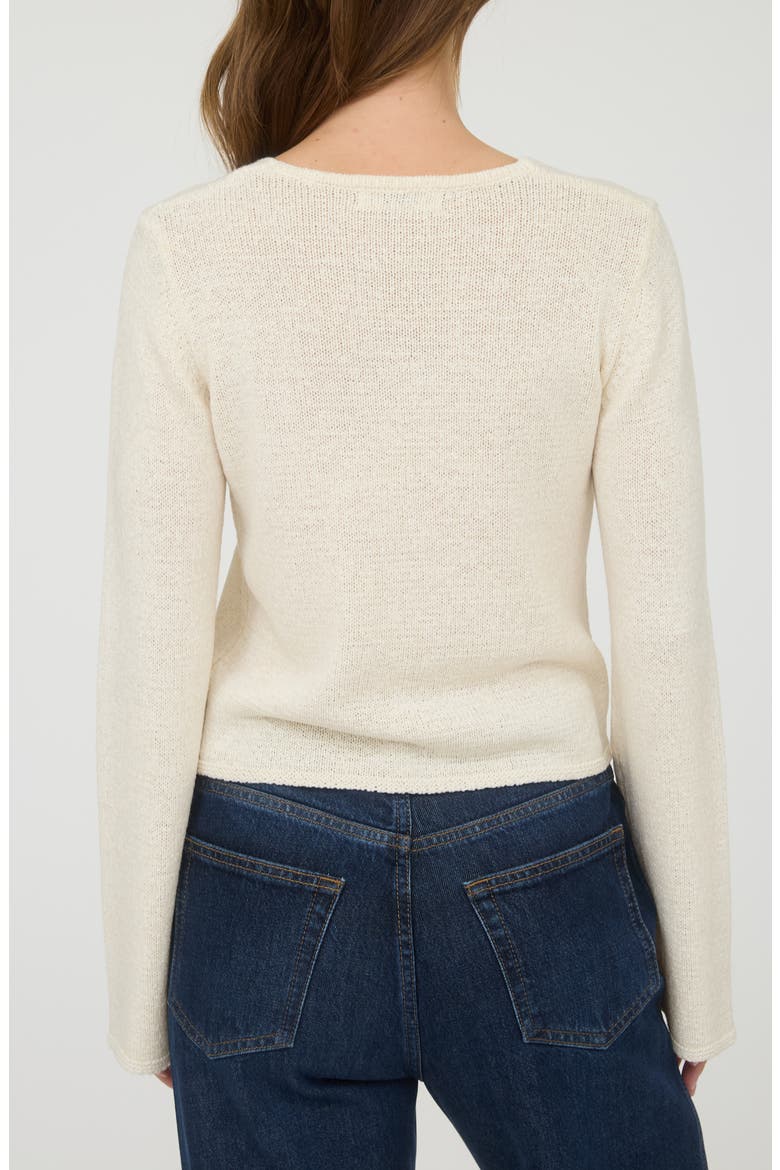Front Tie Crop Cardigan, Alternate, color, CREAM