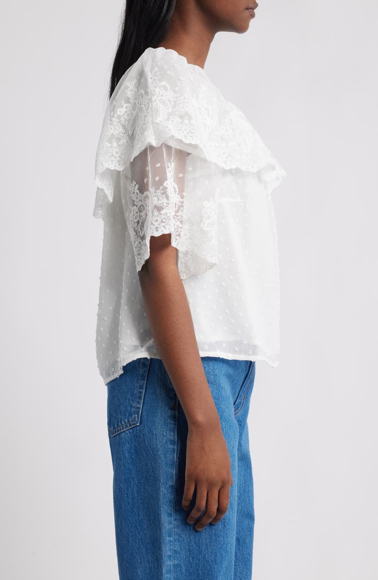 Lipsy Lace Off the Shoulder Top, Alternate, color, White