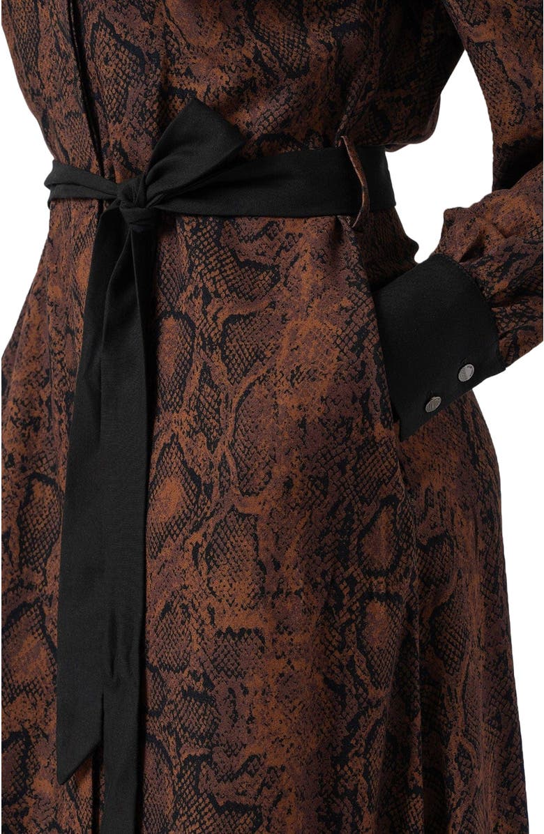 Saint + Sofia Jacqueline Shirt Dress, Alternate, color, Brown