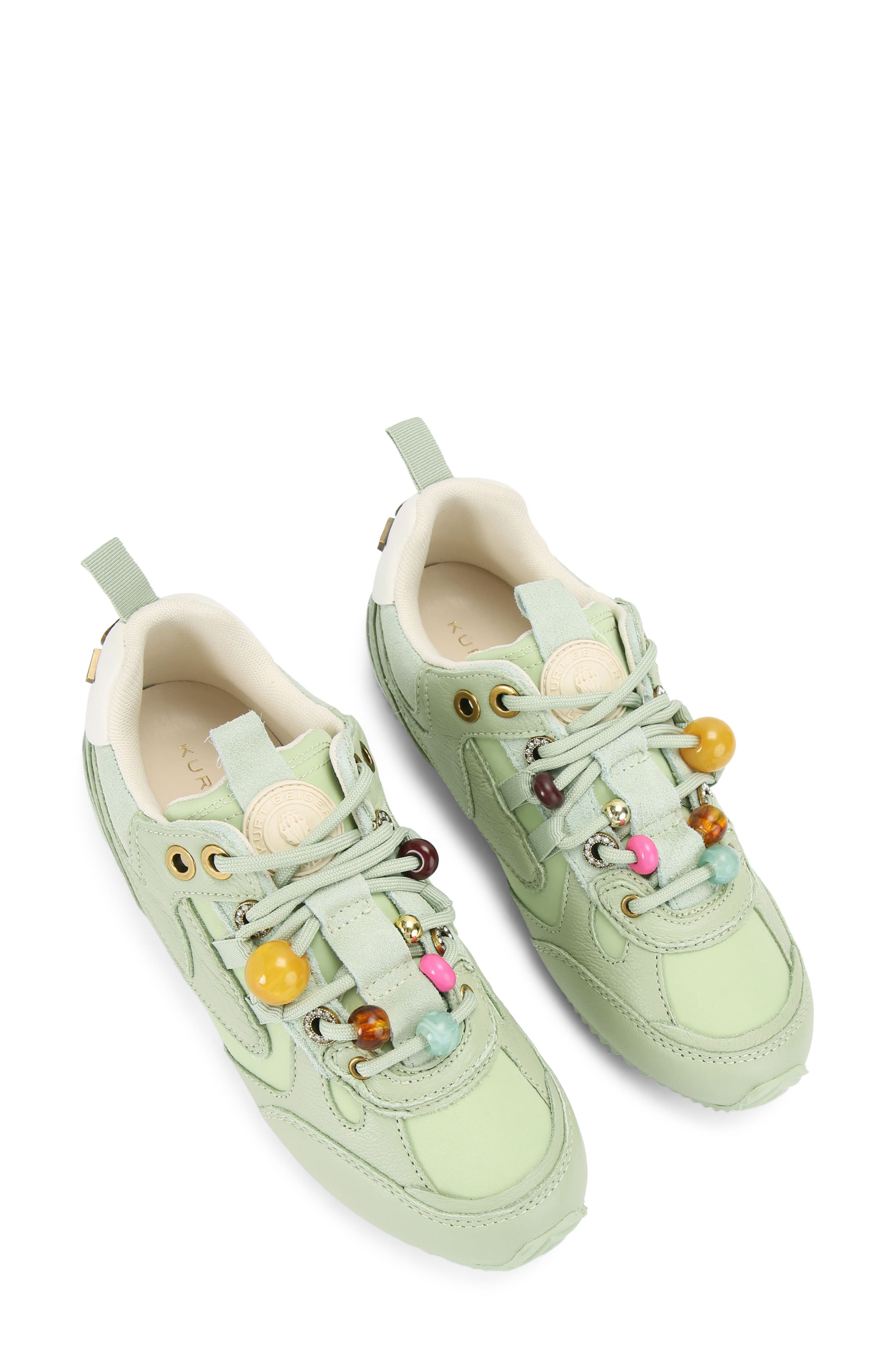 Kurt Geiger London Kurt Bead Slim Runner Sneaker, Alternate, color, Light/ Pastel Green