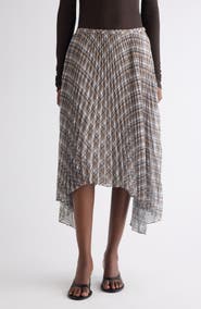 Acne Studios Plaid Bias Cut Pleated Skirt