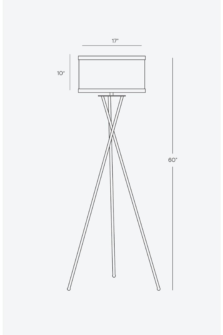 Jaxon 60' Smart Home Compatible LED Twisted Tripod Floor Lamp, Alternate, color, BRASS