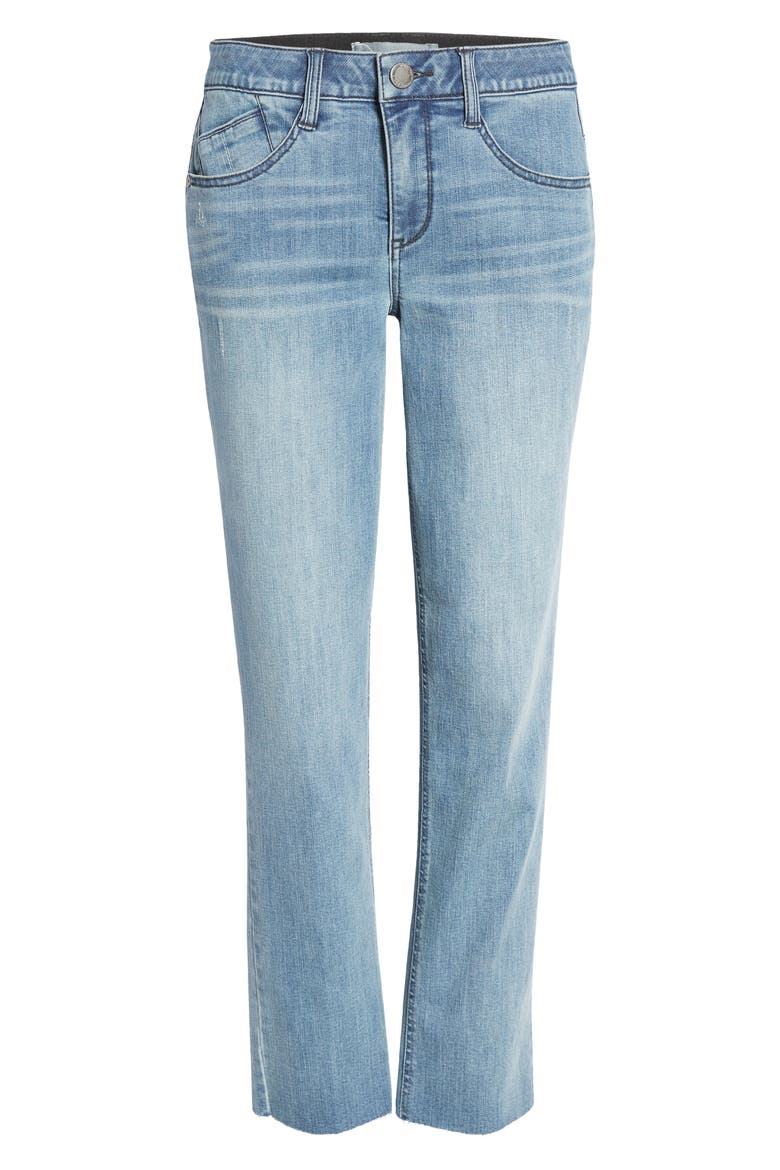 Ab-Solution CoolMax® Raw Hem Straight Leg Jeans (Nordstrom Exclusive), Alternate, color, BLUE