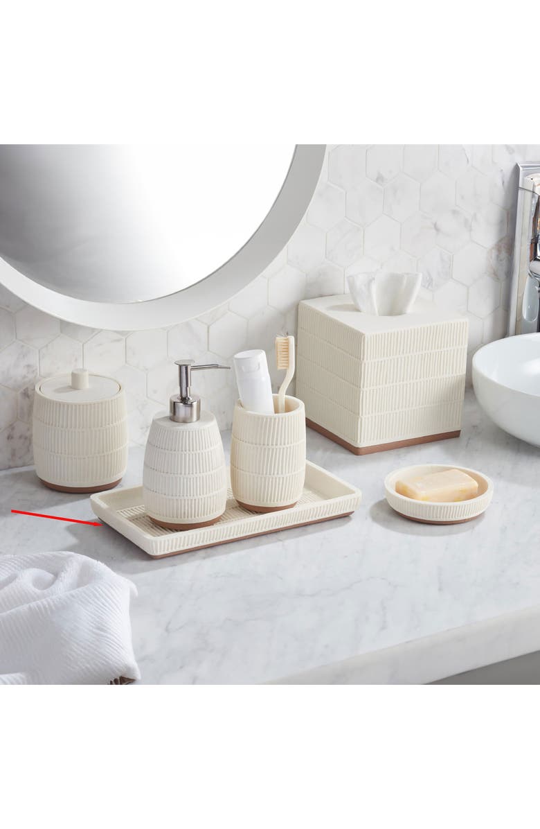 ROSELLI TRADING COMPANY Cream Resin Tissue Cover, Alternate, color, Cream